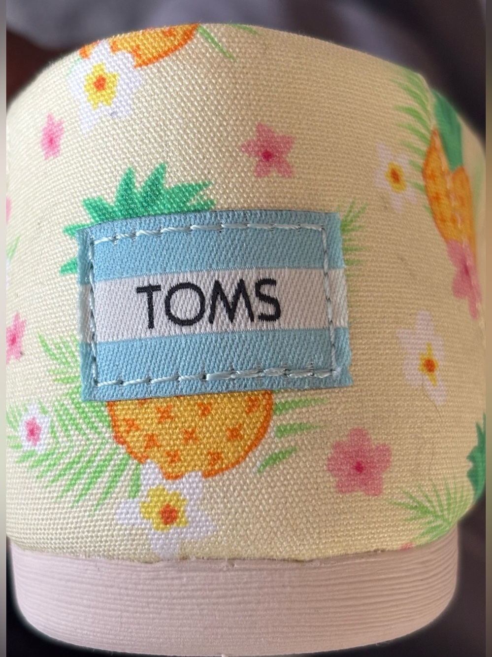 TOMS 💅 Pineapple Paradise Alpargata Canvas Slip On Shoes Size 8.5 10 NEW - Picture 6 of 8